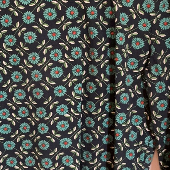 Anthropologie Maeve Floral Blue and Green Top turtleneck - Picture 6 of 8